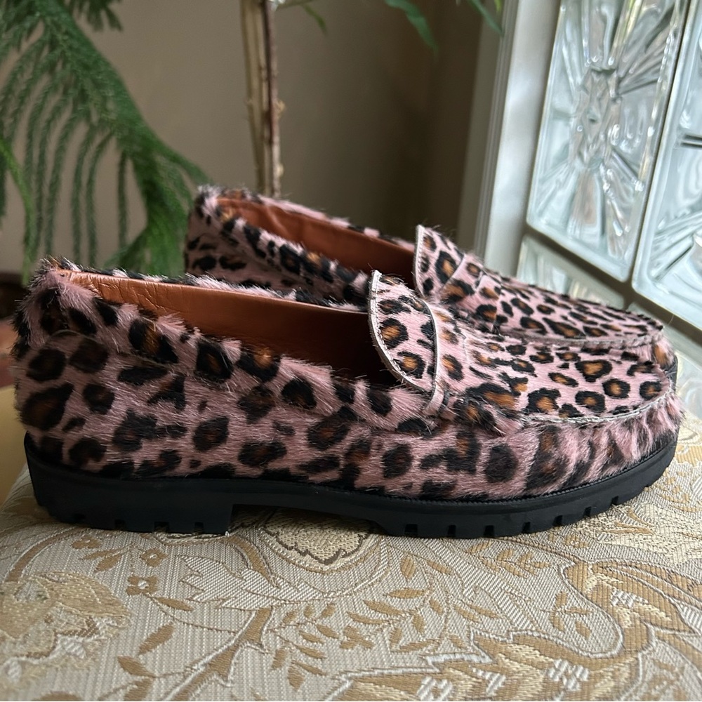 Pink Leopard Print Loafers - Picture 2 of 4